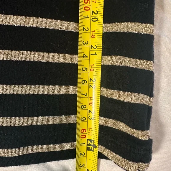 Lauren Ralph Lauren Crew Neck Long Sleeve Sz XL Black Metallic Gold - Picture 5 of 6